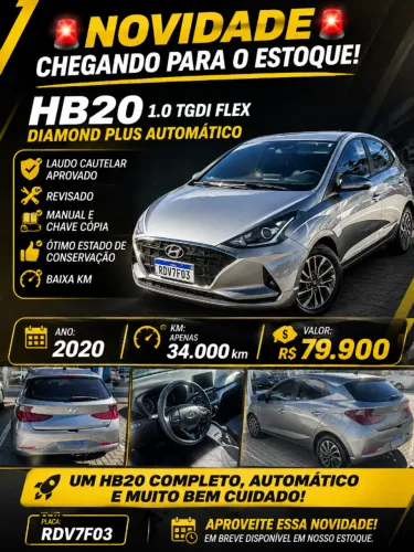 Hyundai HB20 Diamond Plus 1.0 TB Flex 12V AUT 2020