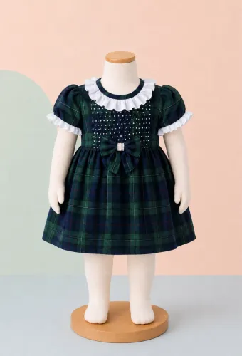 vestido xadrez elegante