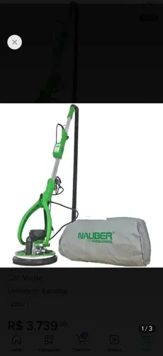 Lixadeira NAUBER Brushless LX 850 CS Auto Aspirante 220V Verde