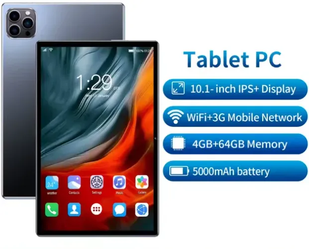 Tablet tela 10,1" 4Gb RAM 64Gb ROM Dual Chip Android 13 Octa Core 5000mAh bateria Novo!