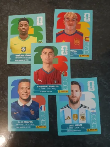 Figurinhas da copa do mundo 2026 - Cristiano Ronaldo, Messi Vinícius Junior, mbappé