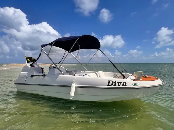 Lancha Star 2022 14 pés com motor Yamaha 60hp 4 tempos e apenas 70 horas de uso novíssima