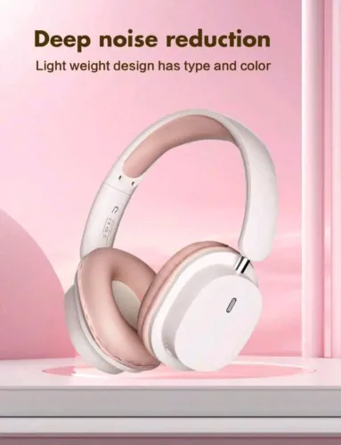 Fone de Ouvido Bluetooth HiFi SY T2 Rosa com Microfone