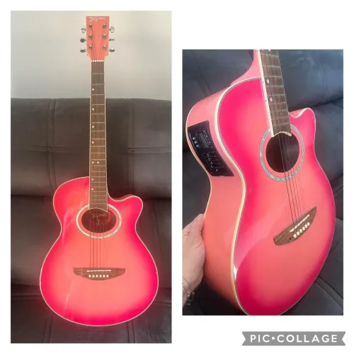 Tagima Dallas T-PI Pink electro- acoustic guitar