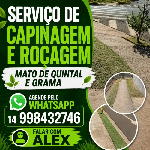 Serviços de roçagem de mato e grama