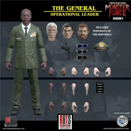 General Brown Monster Force Action Figure Escala 1:12