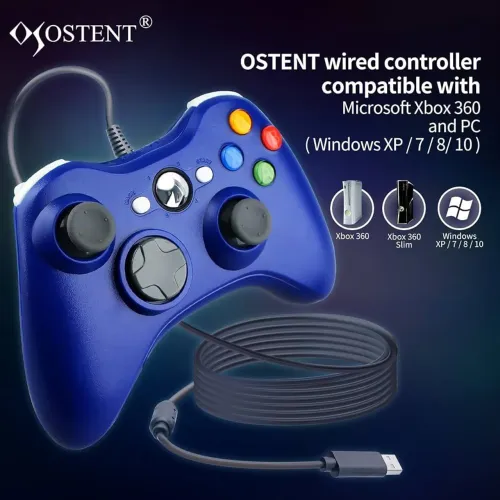 Controle Novo Xbox 360 com fio Diversas cores na promoção!