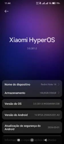 Redimi note 14  2 mês de uso 