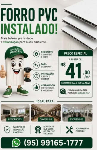 Promoção de Forro Pvc Instalado