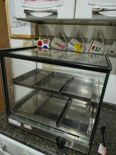 Estufa Vitrine Quadrada Dupla Salgados 6 Bandejas EVR Titã<br>