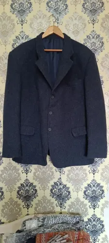 Blazer masculino azul lã batida 