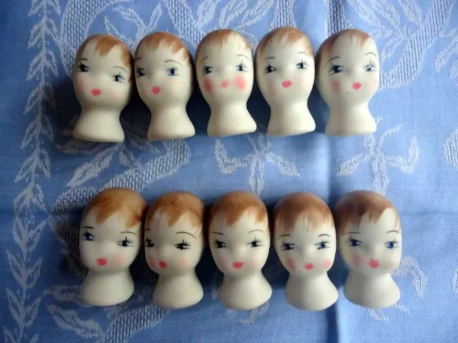 Boneca de porcelana lote com cabecinhas 56 peças