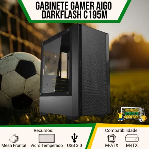 Gabinete Gamer Aigo Darkflash C195M Mesh Mini Tower | Vidro Temperado - NOVO