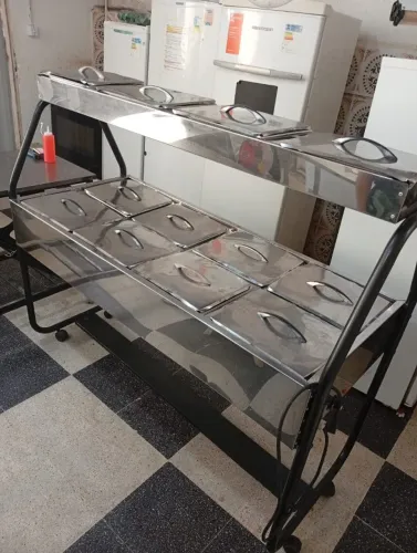 Rechaud para Buffet Elétrico a seco com 8 cubas quentes e 4 frias