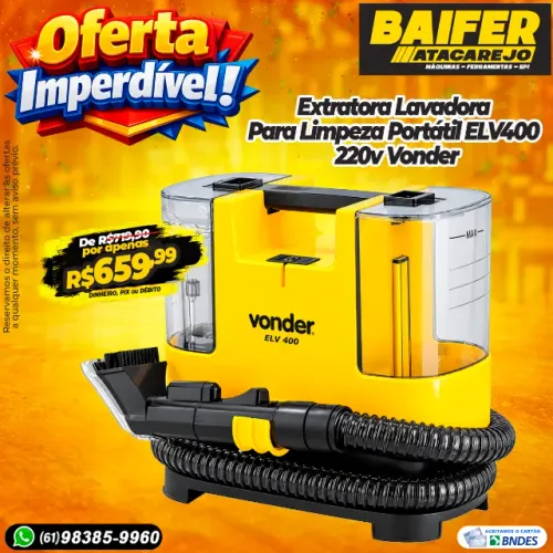 Extratora Lavadora Para Limpeza Portátil ELV400 220v Vonder