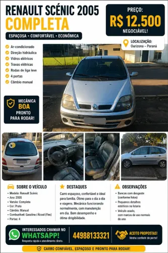 Renault Scenic RT/auth/auth/kids Hi-flex 1.6 16V 2005