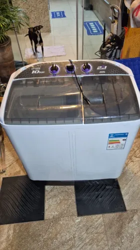 Máquina De Lavar Twin Tub Praxis 10kg 2 Em 1 Branca 127v