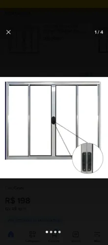 Janela de aluminio ( vitro ) 4 folhas R$299.00