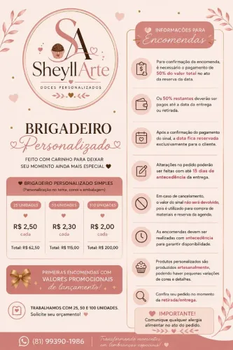 Doces personalizados e Tradicionais
