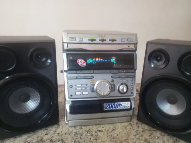 Potente Som Mini System Sony GRX500 acompanha Receptor Bluetooth
