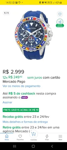 Lindo relógio náutica com pulseira de silicone e bisel extra
