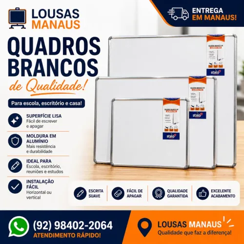 Quadros Brancos em manaus em diversos tamanhos