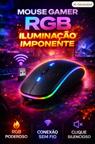 Mouse sem fio recarregável