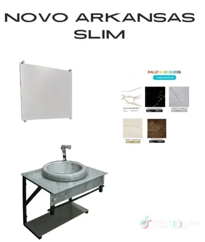KIT ARKANSAS SLIM ( PIA+BANCADA+TORNEIRA+ ESPELHO (50X40)