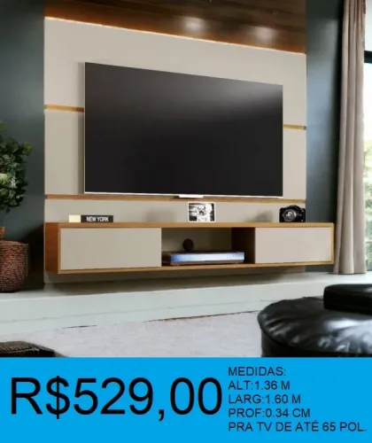 Painel home para tv até 65 pol - parcelamento até 12x sem juros