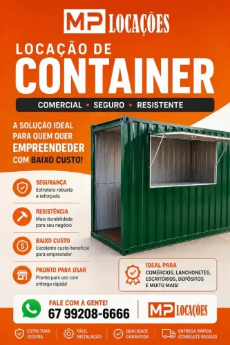 Container comercial para novos empreendedores 