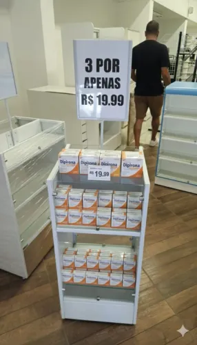 BANCA EXPOSITORA 2 ANDARES AÇO 090X040X040 BR COD 1044001