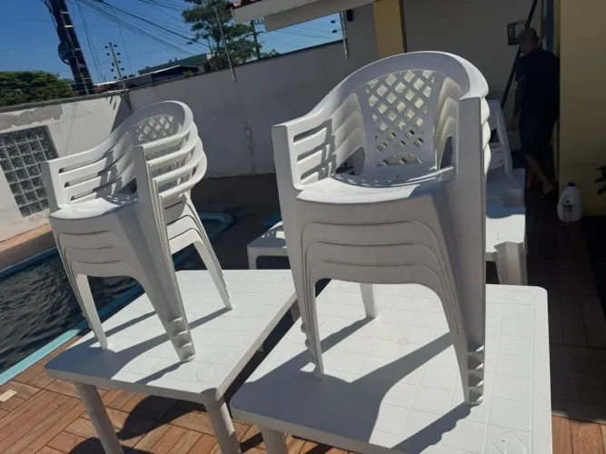 Jogos de cadeira e mesa plásticas(desmontável)