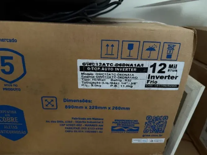 Ar Condicionado Split HW G-Top Auto Inverter Wi-Fi Gree 12.000 BTUs Só Frio 220V - LACRADO