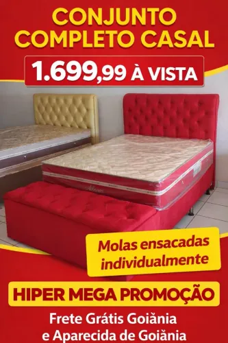 Conjunto colchão base cabeceira recamier 