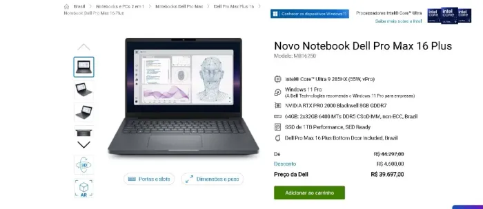Notebook Dell PRECISION 3581