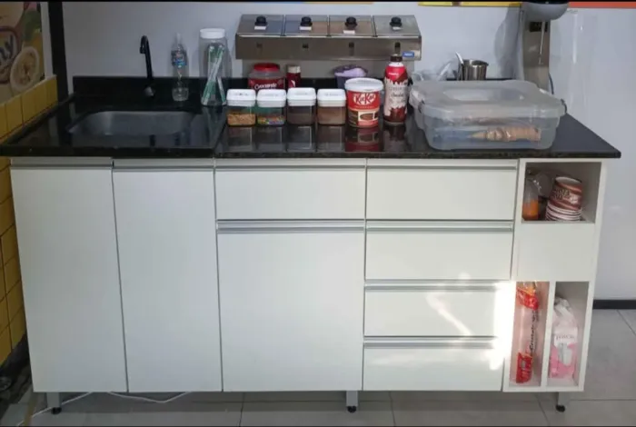 Balcão de pia com mármore 