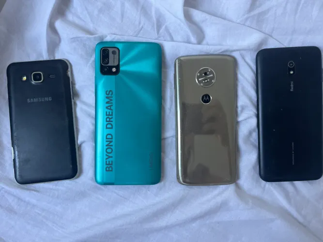  4 Celulares Usados - Samsung, Motorola, Redmi e Umidigi - Para Conserto/Peças