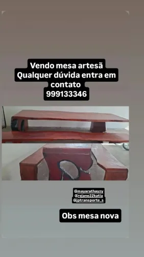 Vendo mesa artesã nova aceito cartão 
