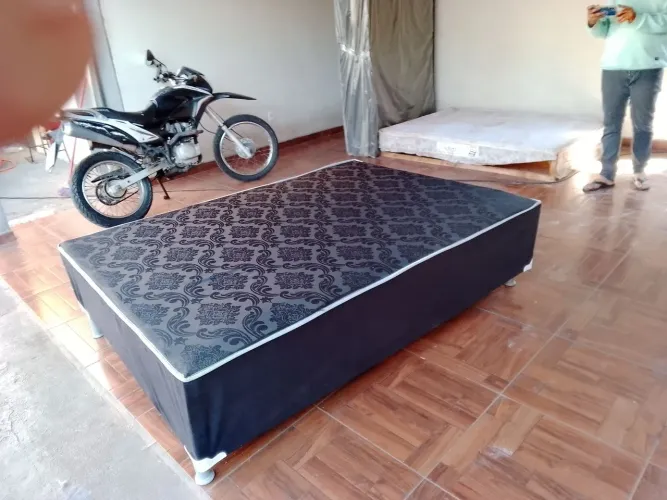 Cama box conjugado di casal de 10 cm de espuma 550 