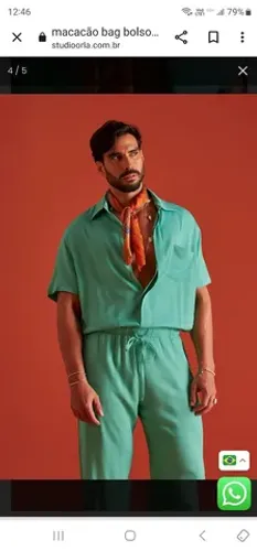 Macacão Studio Orla verde viscose maravilhoso 0km G