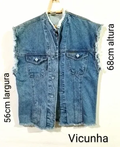 Colete jeans unissex Tam 44/46 marca vicunha Tok lev