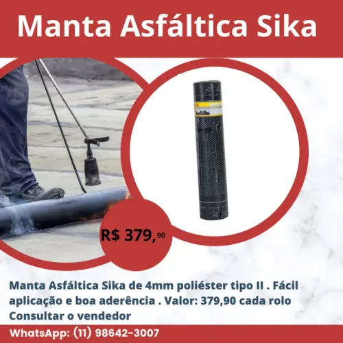 Manta asfáltica SiKa 4mm poliéster tipo II