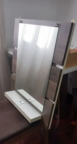 Espelho 80×60 cm, fixo na moldura MDF /banheiro.