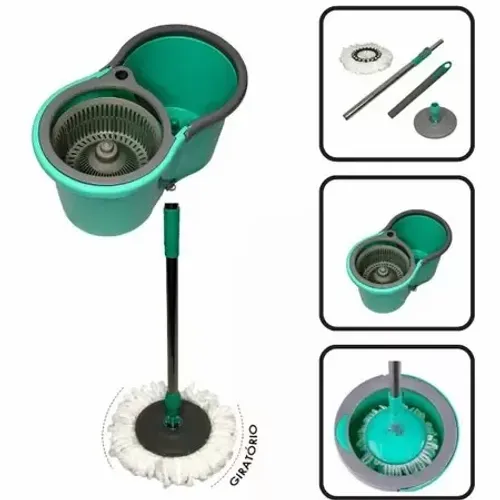 Lacrado Mop Balde Spin Giratório 13L com Cabo Longo