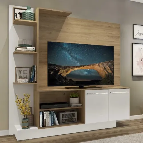 Promocao Estante 52" Branco/Marrom claro