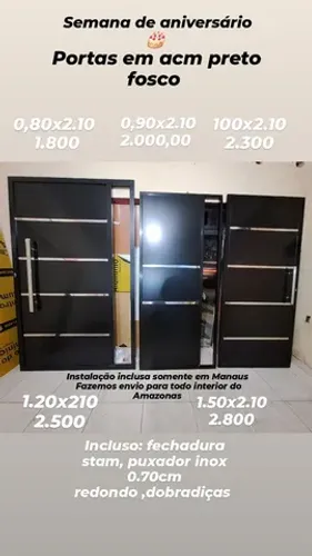 Portas acm alumínio 