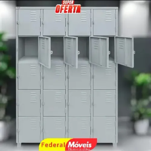 Armário Roupeiro/Guarda-Volumes em Aço - 20 Portas - Novo! Ideal para Academia e Vestiário