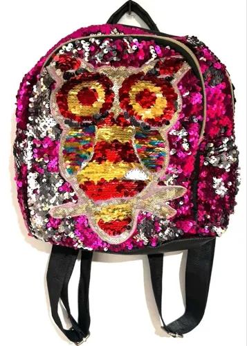 Mochila de Paetês com Design de Coruja