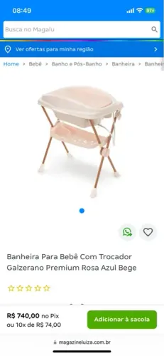 Banheira  Para Bebê Galzerano Premium Rosa Azul Bege