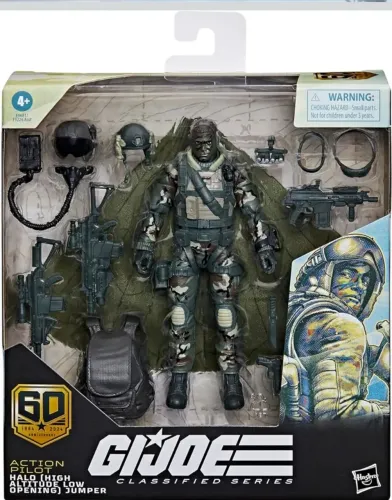 G.I. Joe - Piloto de Ação - HALO,  6 Polegadas com Paraquedas e 18 Acessórios